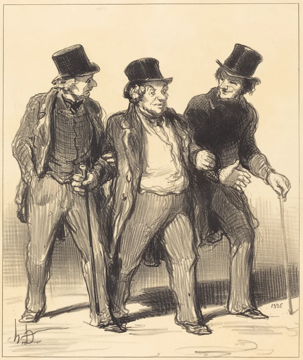Il me semble que j'aperçois... un... chien... pas muselé!... by Honoré Daumier, print, 1852