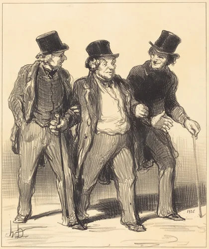 Il me semble que j'aperçois... un... chien... pas muselé!... by Honoré Daumier, print, 1852