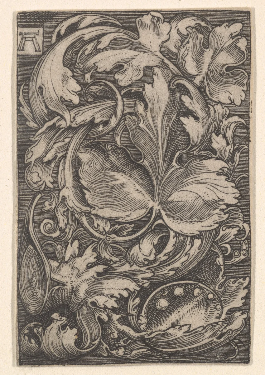 Copy of Leaf Ornament with Lilies of the Valley by Albrecht Altdorfer, print, 1500-1538