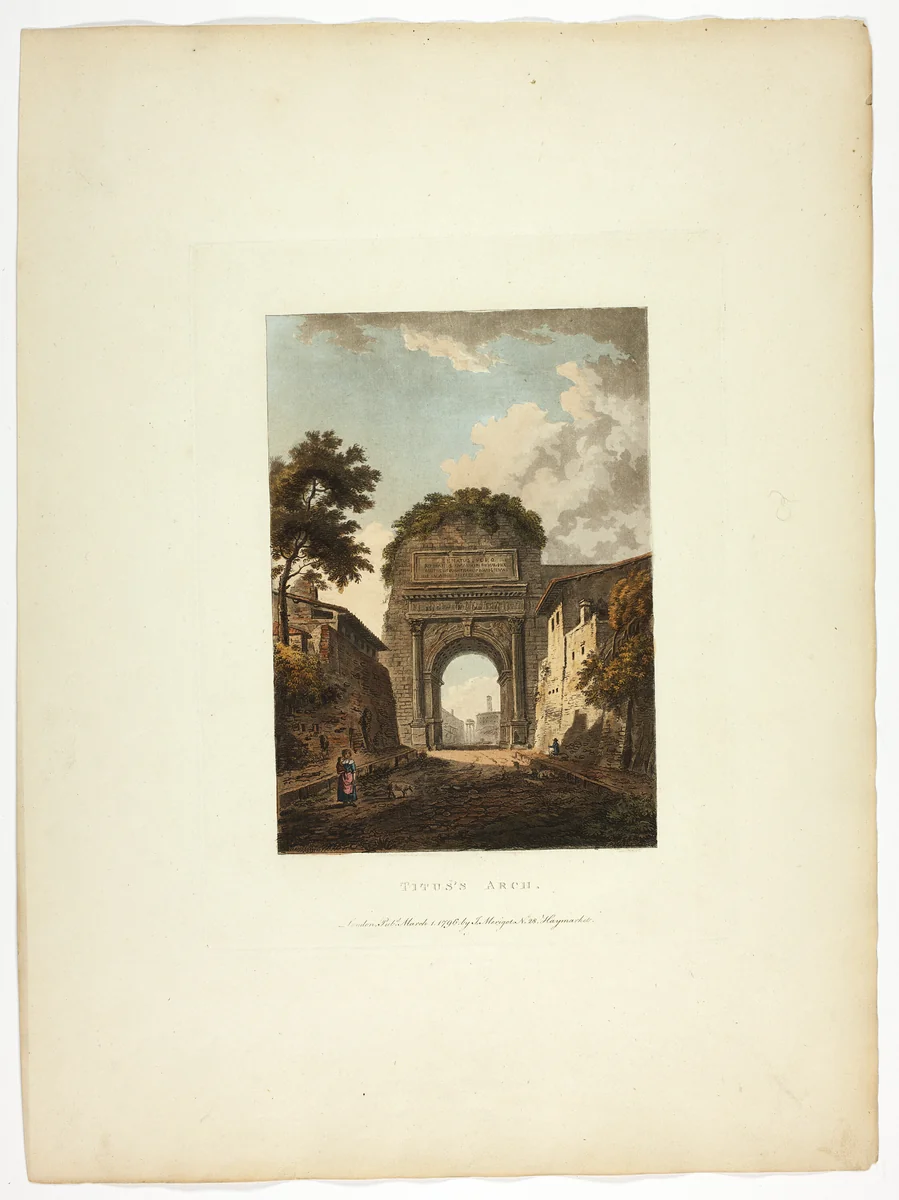 Titus's Arch, plate ten from the Ruins of Rome by M. Dubourg, print, 1796