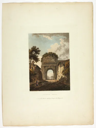 Titus's Arch, plate ten from the Ruins of Rome by M. Dubourg, print, 1796