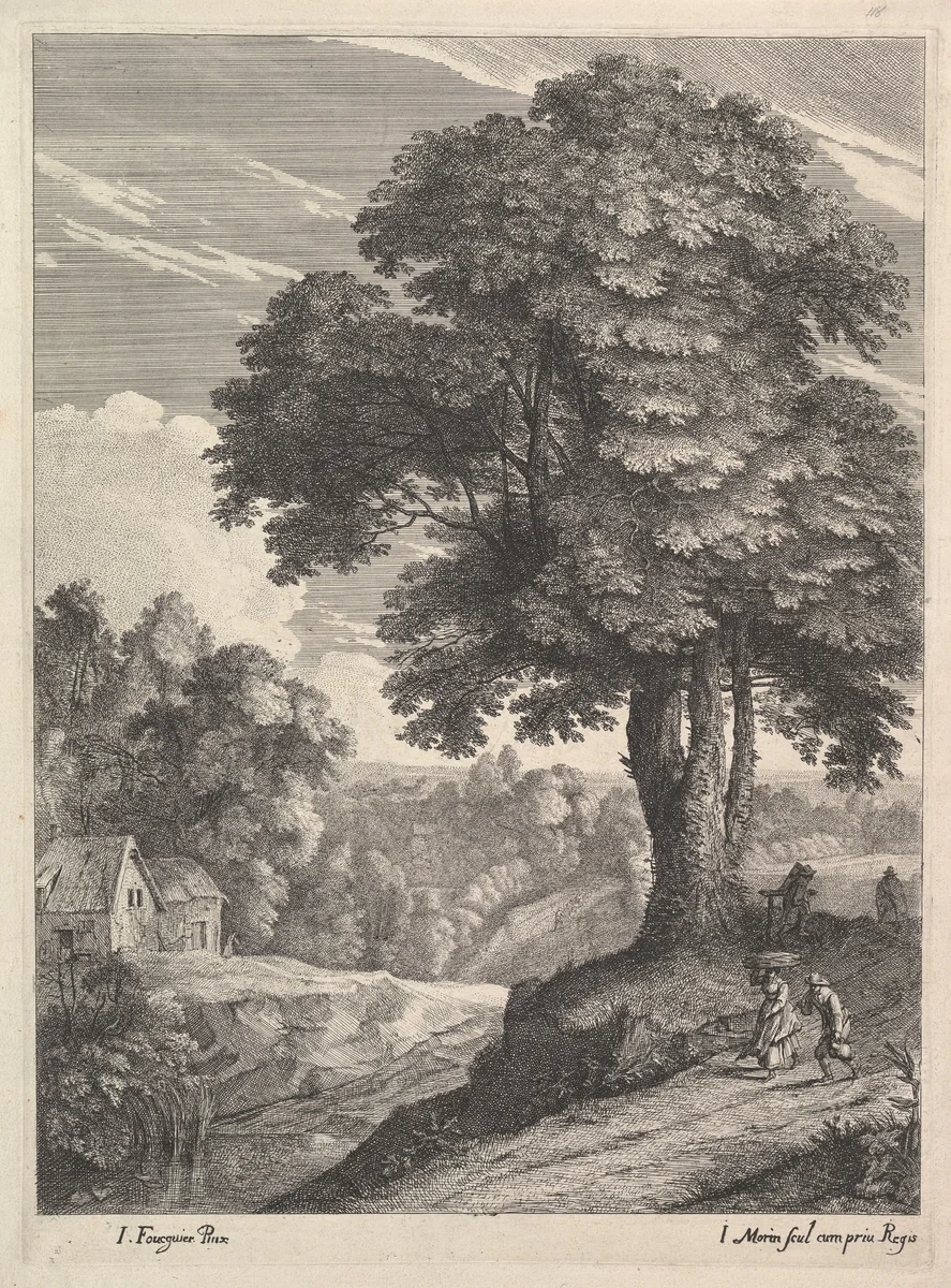 Les Deux Chaumieres by Jean Morin, print, 1605-1650