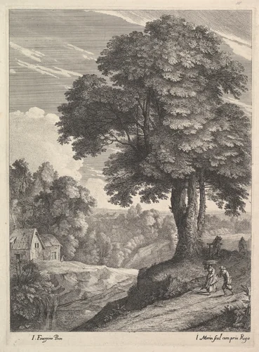 Les Deux Chaumieres by Jean Morin, print, 1605-1650