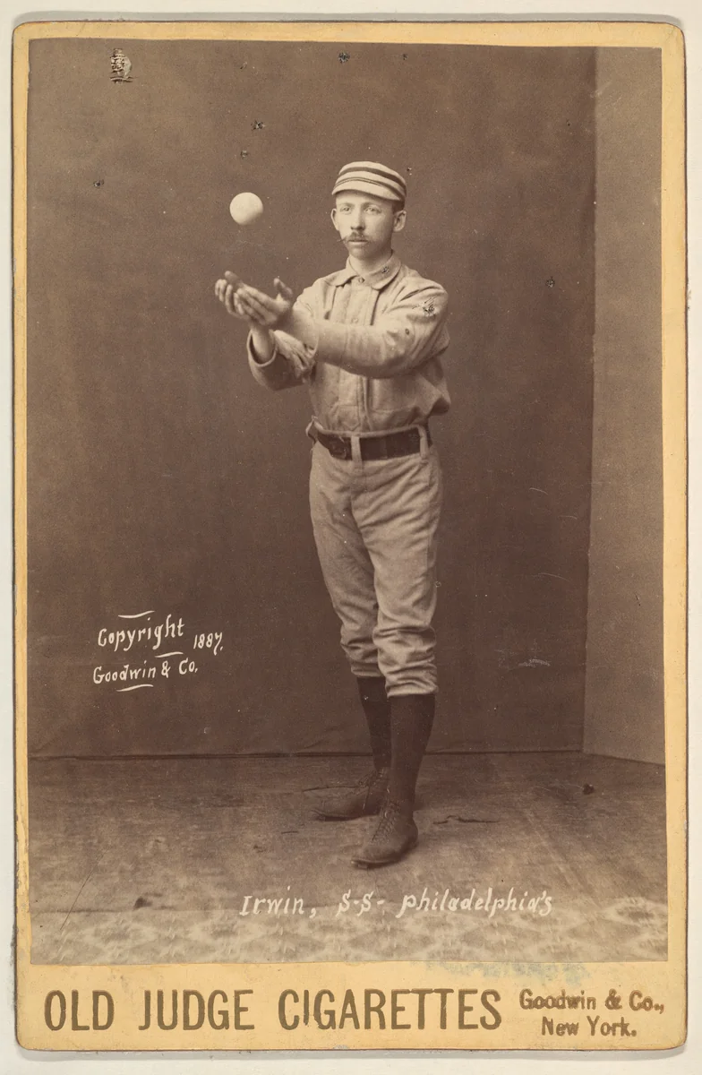Irwin, Shortstop, Philadelphia, from the series Old Judge Cigarettes by Goodwin & Company, photograph, 1887