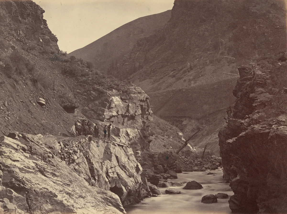 Plate 41. Weber Canon, from below Devil's Gate by Andrew Joseph Russell, photograph, 1869