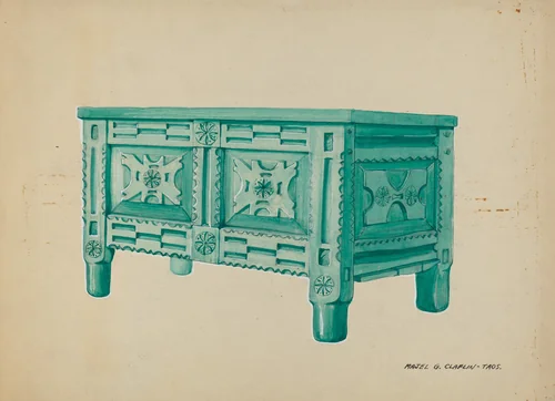 Chest for Clothing or Blankets by Majel G. Claflin, index of american design, 1937