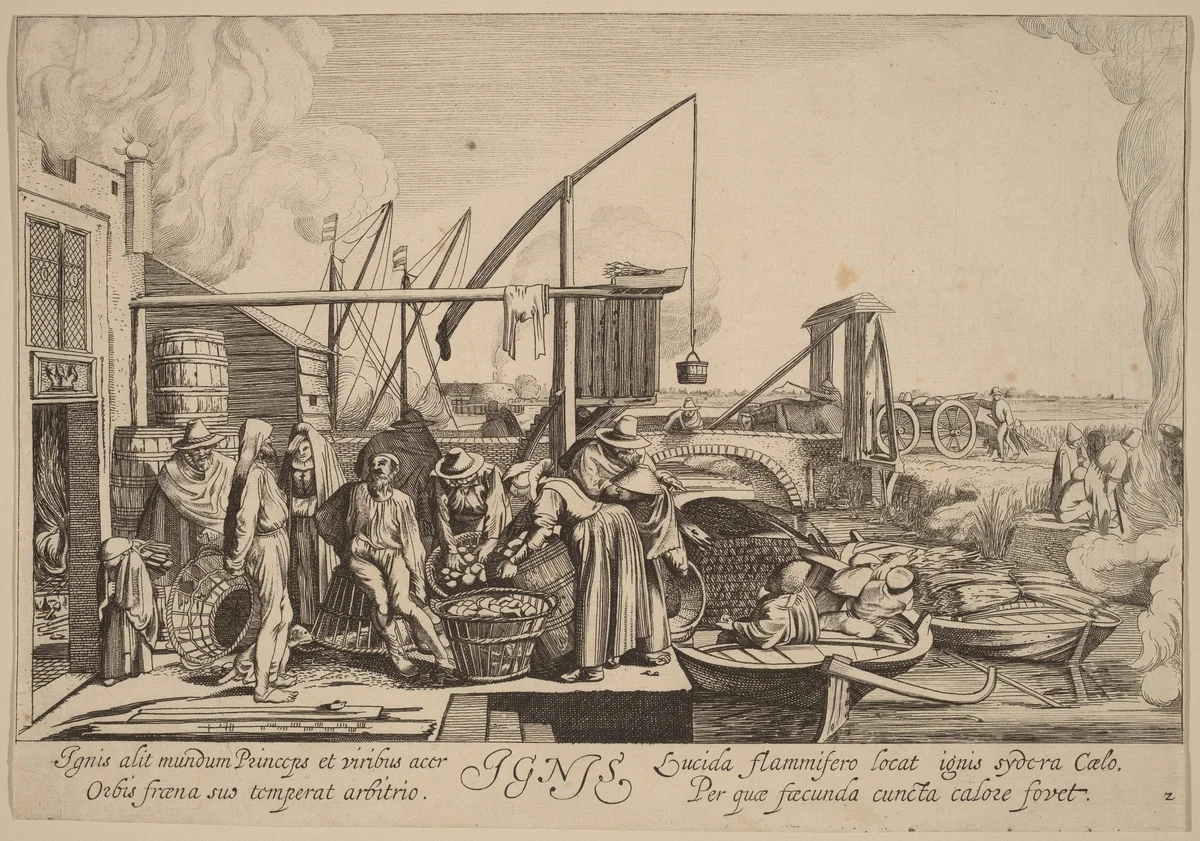 Fire by Jan van de Velde Willem Buytewech, print, 1593-1641