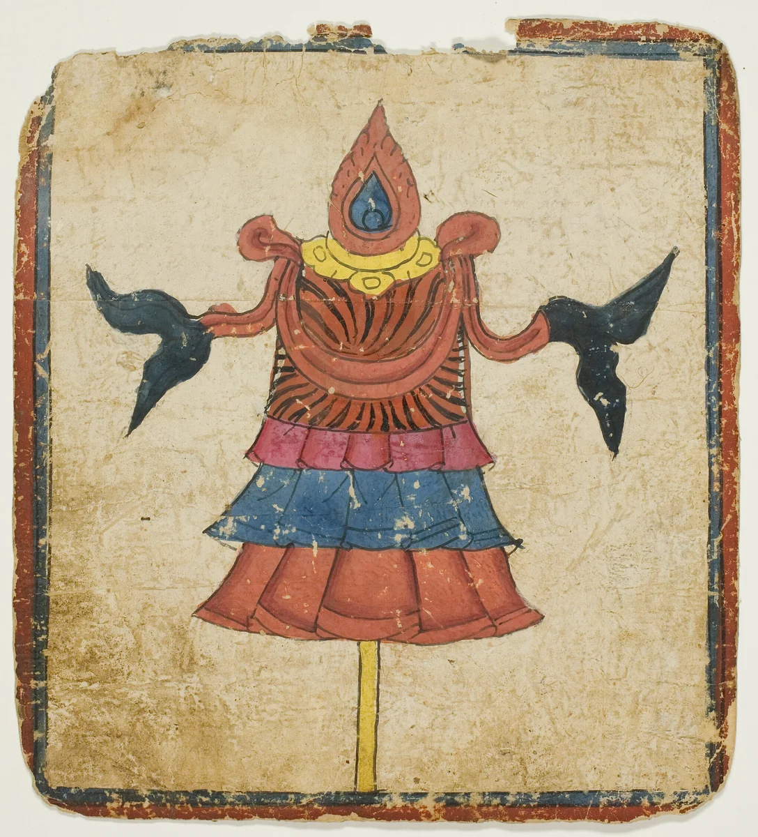 The Victory Banner (Dhwaja), from a Set of Initiation Cards (Tsakali) by Tibet, drawing, 1299-1499