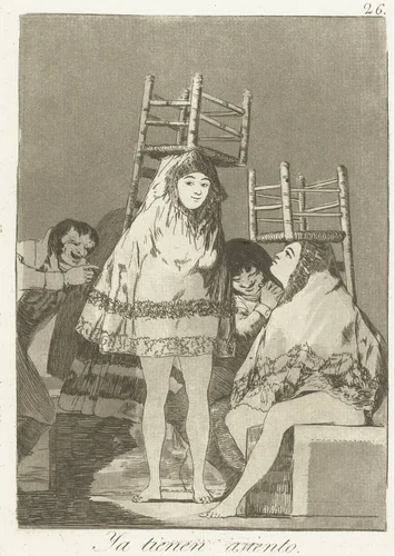 Zij hebben al een zitplaats by Francisco de Goya, print, 1797-1799