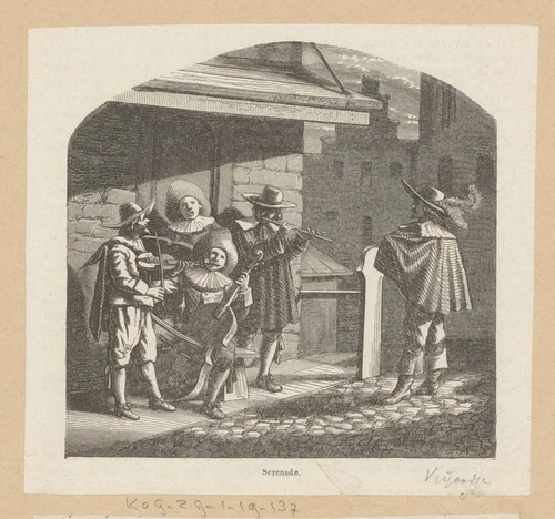 Serenade by anonymous, print, 1850-1899