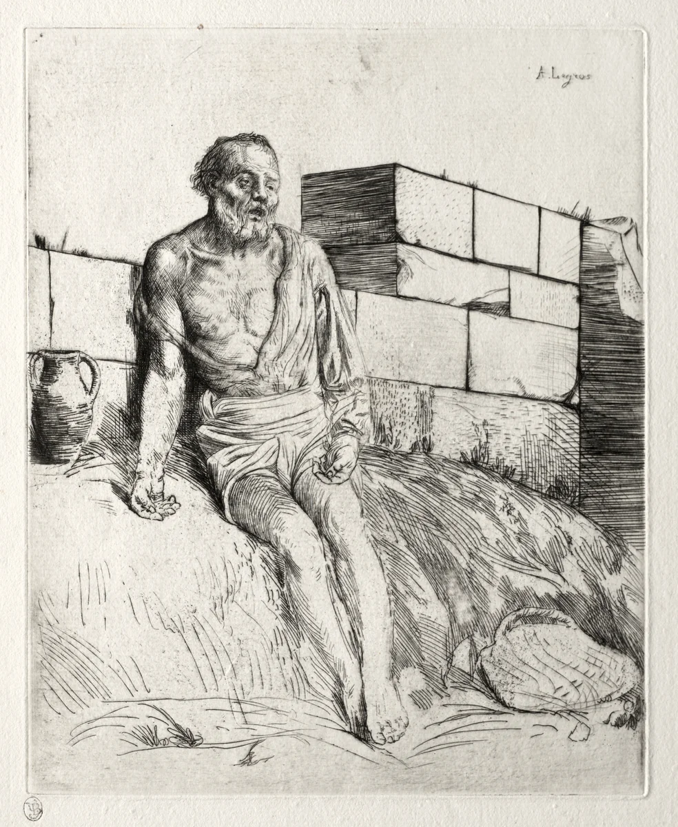 Job (First Plate) by Alphonse Legros, print, 1857-1911