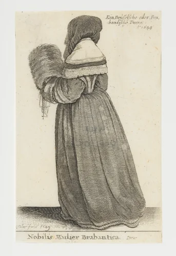 Brabant Noblewoman (Nobilis Mulier Brabantica) by Wenceslaus Hollar, print, 1649
