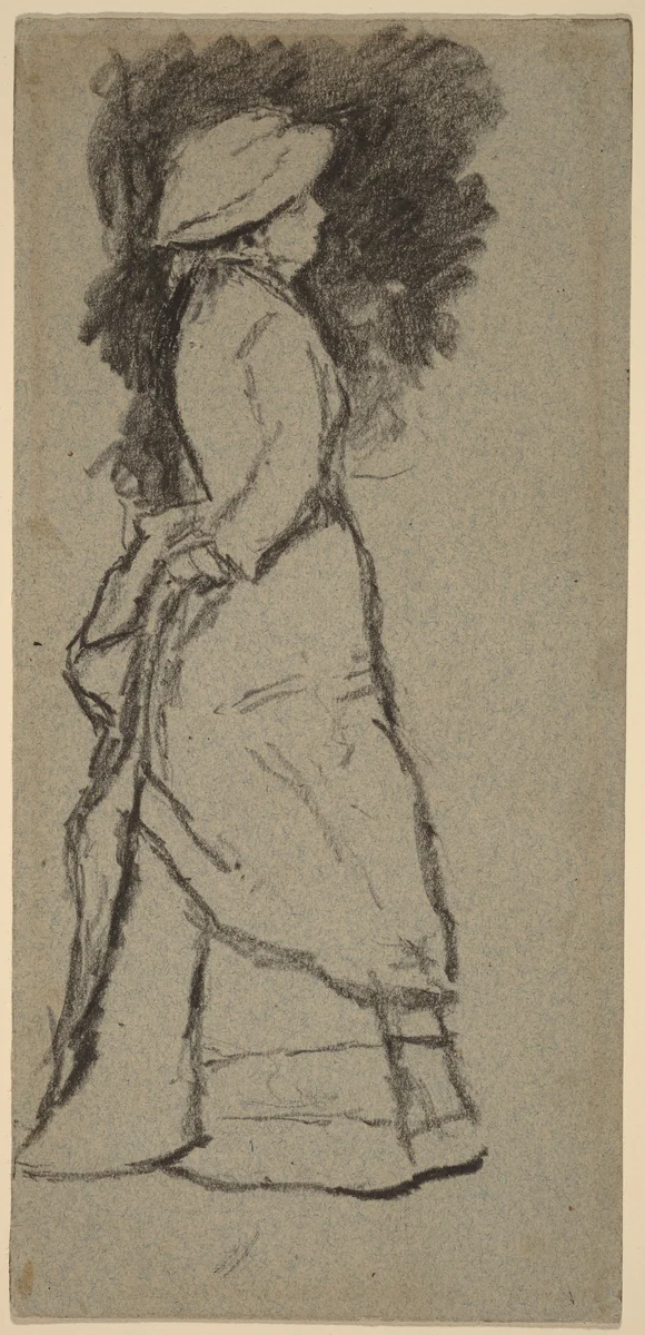 Standing Woman in Profile by Homer Dodge Martin, drawing, 1836-1897