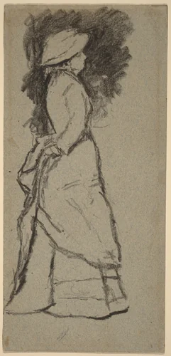 Standing Woman in Profile by Homer Dodge Martin, drawing, 1836-1897