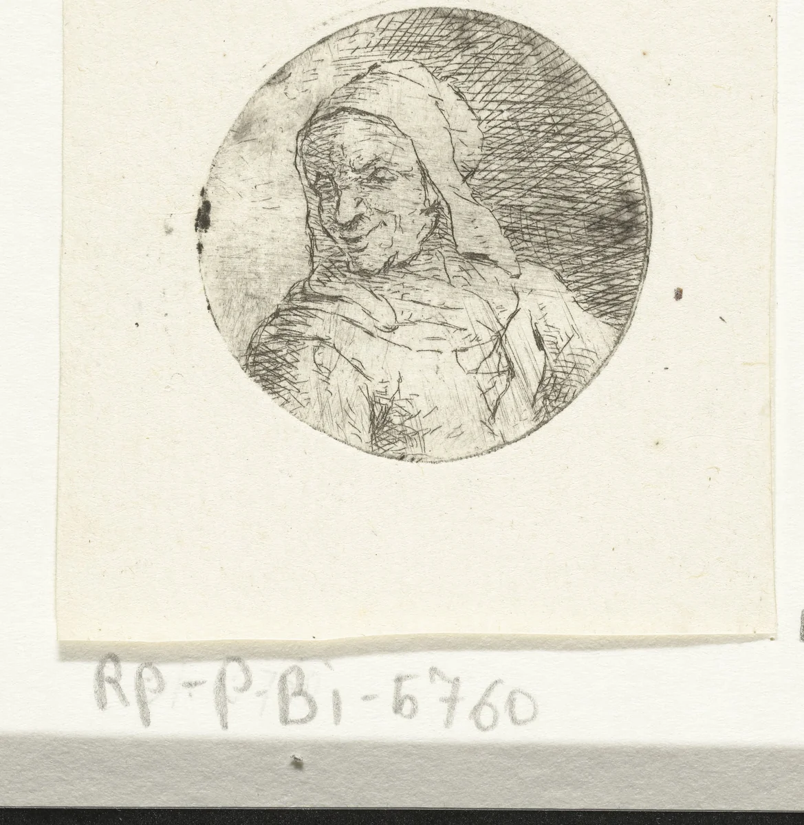 Buste van een onbekende vrouw by Christina Chalon, print, 1758-1808