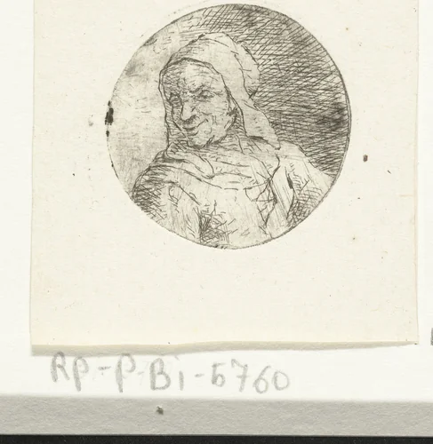 Buste van een onbekende vrouw by Christina Chalon, print, 1758-1808