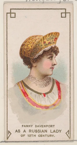 Fanny Davenport as a Russian Lady of the 12th Century, from the set Actors and Actresses, First Series (N70) for Duke brand cigarettes by W. Duke, Sons & Co., print, 1888-1889
