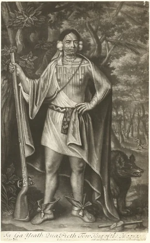 Sa Ga Yeath Qua Pieth Tow, King of the Maquas by John Simon
John Verelst, print, 1675-1751