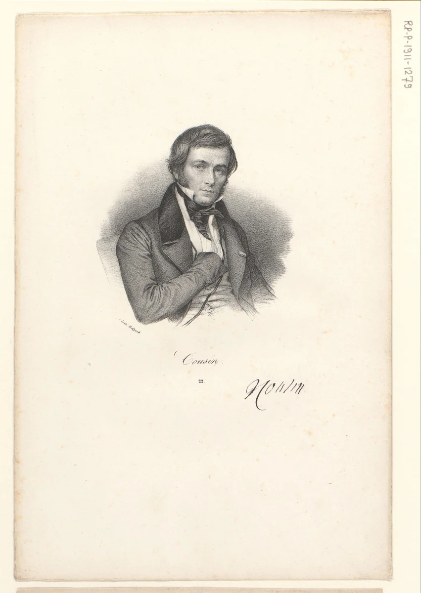 Portret van Victor Cousin by anonymous, print, 1818-1842