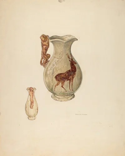Pottery Vase by Stanley Mazur, index of american design, 1941