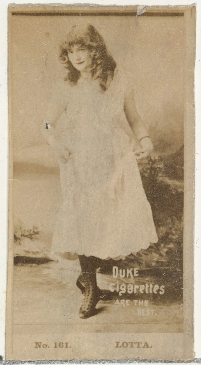 Card Number 161, Lotta, from the Actors and Actresses series (N145-6) issued by Duke Sons & Co. to promote Duke Cigarettes by W. Duke, Sons & Co., photograph, 1880-1889