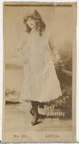 Card Number 161, Lotta, from the Actors and Actresses series (N145-6) issued by Duke Sons & Co. to promote Duke Cigarettes by W. Duke, Sons & Co., photograph, 1880-1889