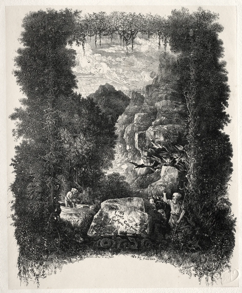 First frontispiece for Fables and Fairy-Tales by Thierry-Faletans by Rodolphe Bresdin, print, 1868