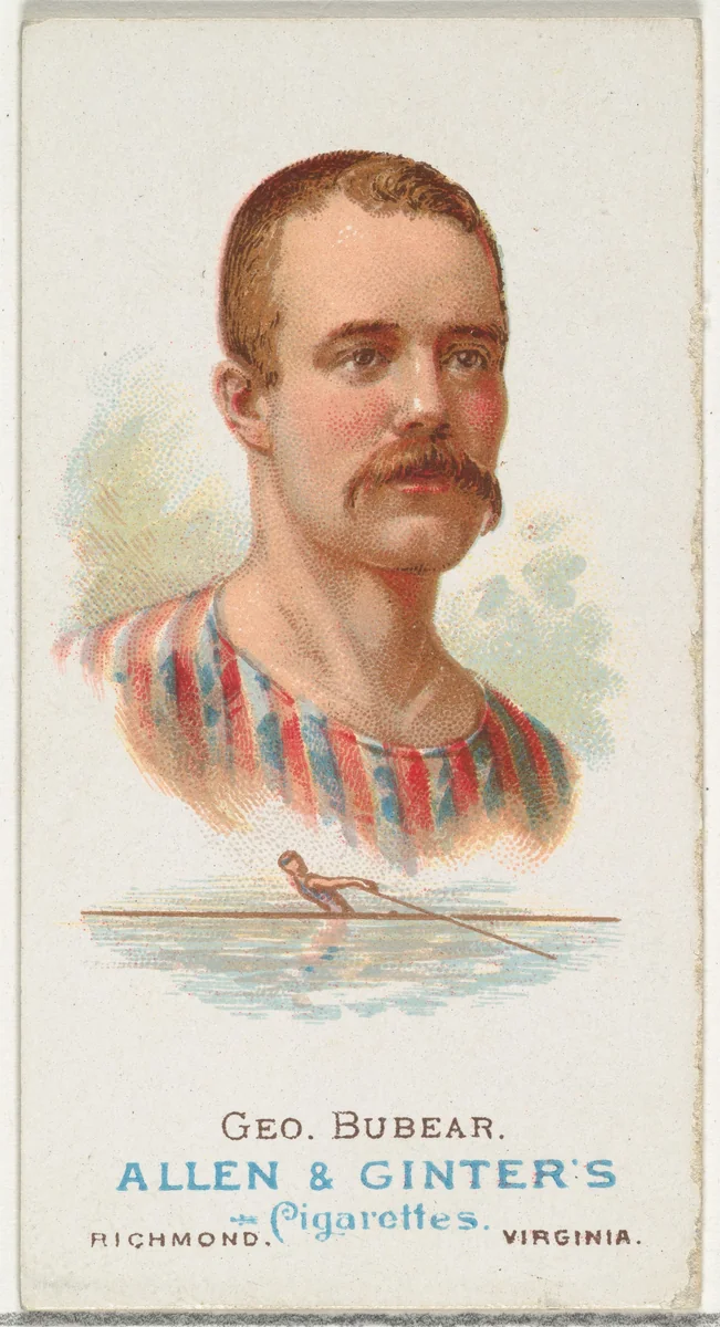 George Bubear, Oarsman, from World's Champions, Series 1 (N28) for Allen & Ginter Cigarettes by Allen & Ginter, print, 1887