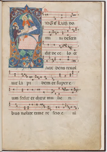 The Three Maries at the Tomb with the Angel of the Resurrection by Master of Imola, drawing, 1270-1280