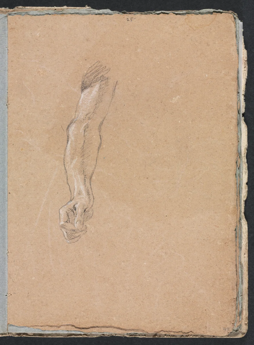 Verona Sketchbook: Right arm and hand (page 49) by Francesco Lorenzi, book, 1760