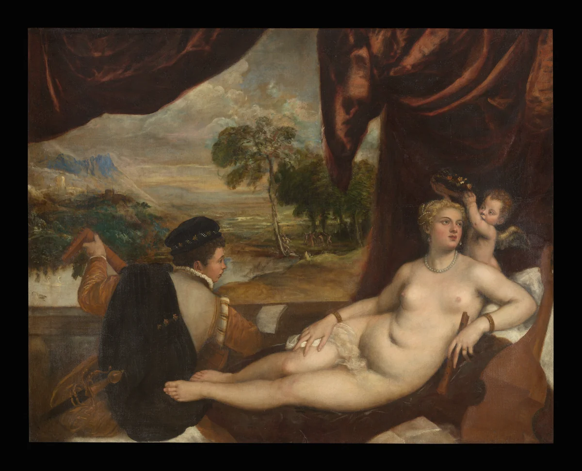 Venus and the Lute Player by Titian, painting, 1565-1570