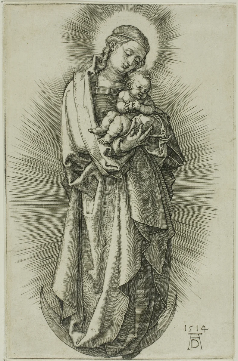The Virgin on the Crescent with a Diadem by Albrecht Dürer, print, 1514
