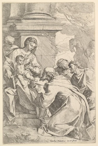 The Adoration of the Magi by Carlo Maratti, print, 1625-1713