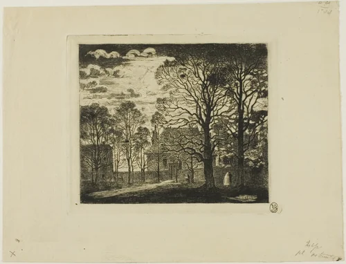 The Convent, Avenue of the Observatory by Félix Hilaire Buhot, print, 1865-1875