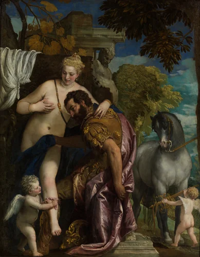 Mars and Venus United by Love by Paolo Veronese, painting, 1570-1579
