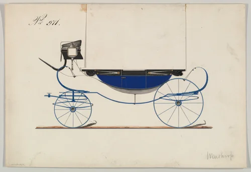 Landau #971 by Brewster & Co., drawing, 1850-1870