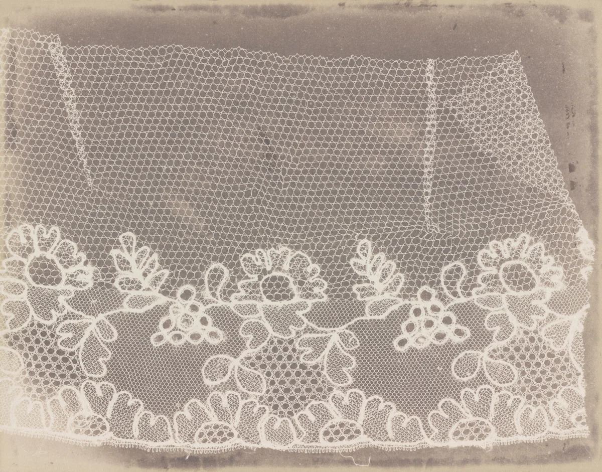 Lace by William Henry Fox Talbot, photograph, 1839-1844
