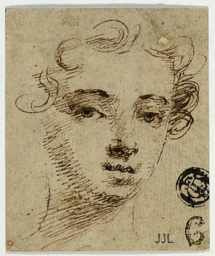 Head of Young Woman by Peter Lely, drawing, 1638-1680
