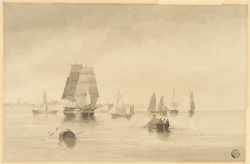 Rye - South Coast Near Hastings by Edward William Cooke, drawing, 1831-1880