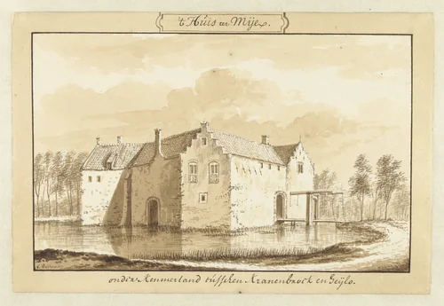 Gezicht op het Huis ter Mey in Kennemerland by Abraham Rademaker, drawing, 1685-1735