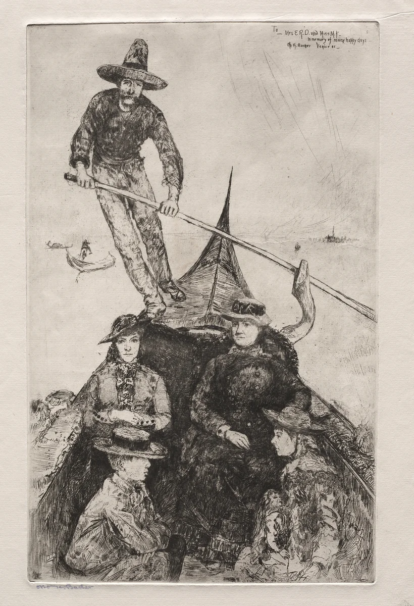 Etchings of Venice: Giovanni the Gondolier by Otto H. Bacher, print, 1881