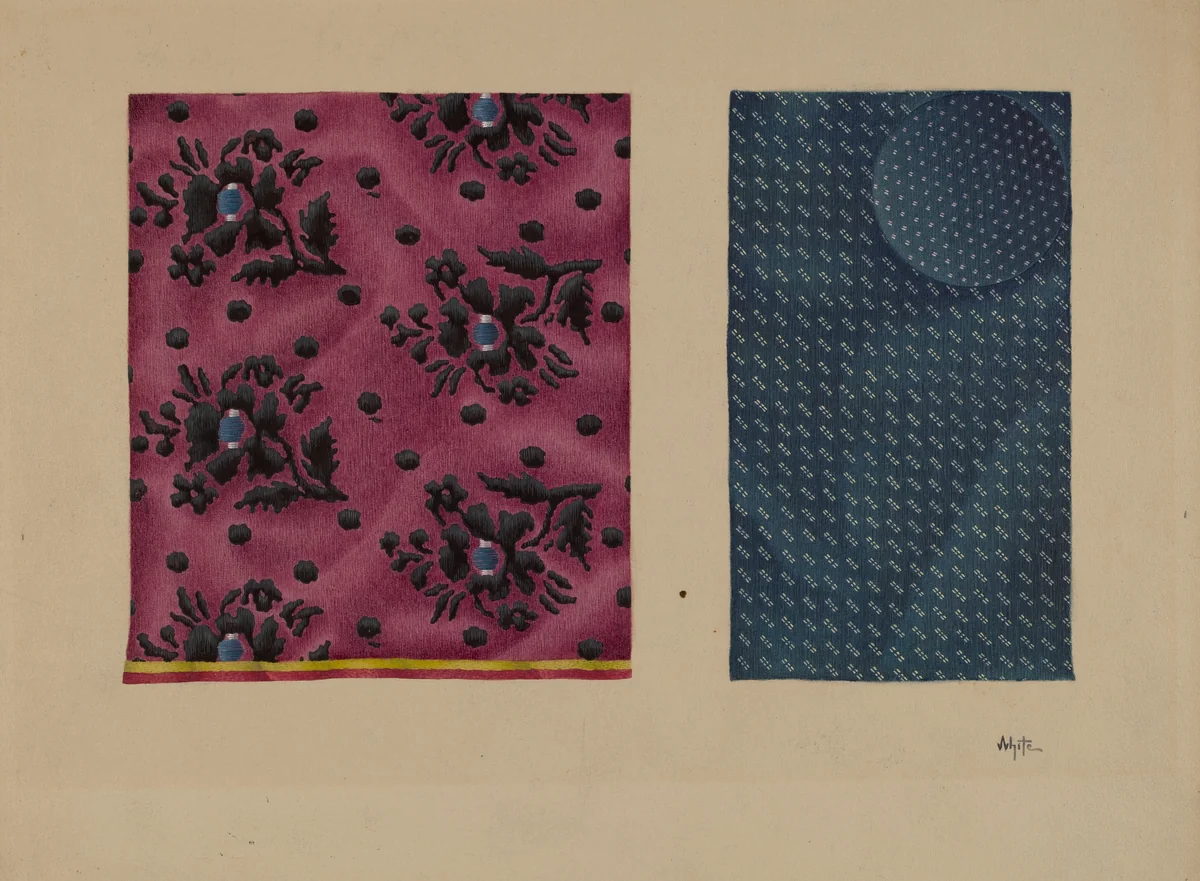 Economy Samples of Silk by Edward White, index of american design, 1938