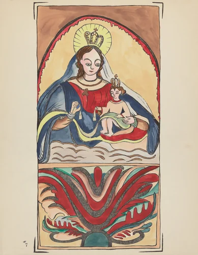 Plate 7: Our Lady of Mt. Carmel: From Portfolio "Spanish Colonial Designs of New Mexico" by American 20th Century, index of american design, 1935-1942