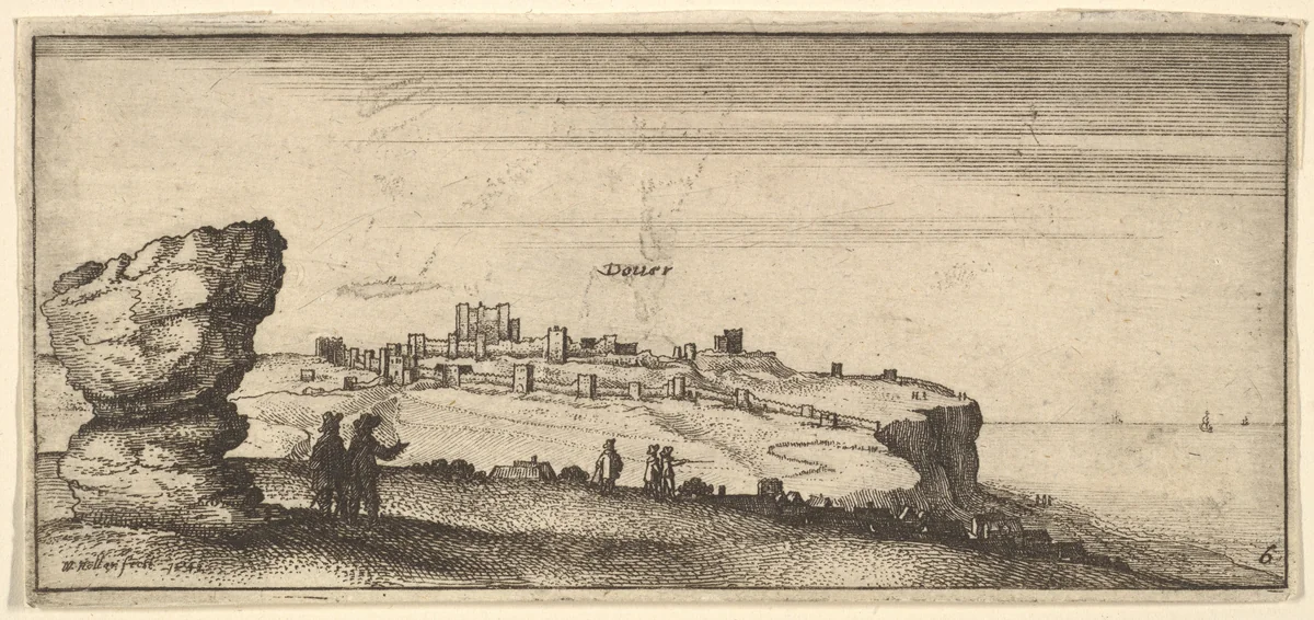 Douer (Dover), from "English Views" by Wenceslaus Hollar, print, 1642