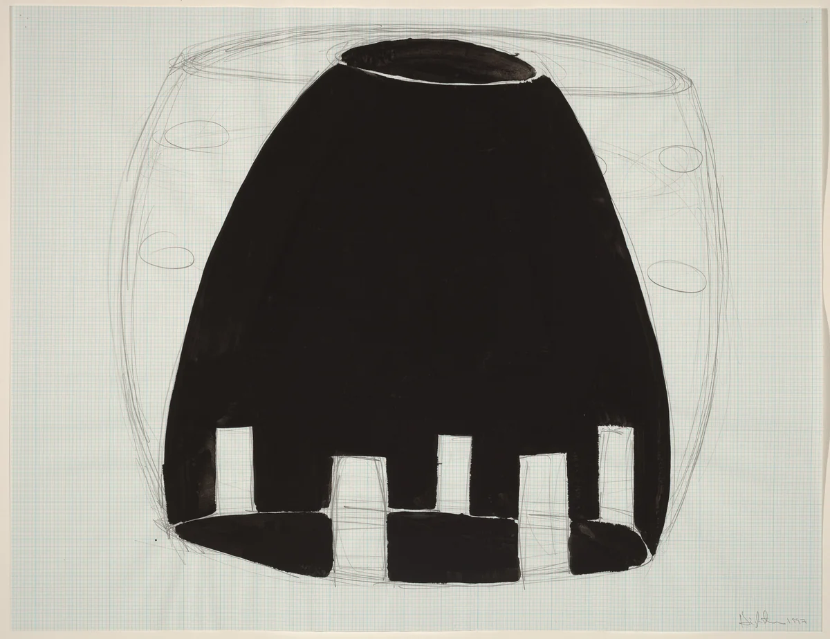 Sculpture with Five Doors by Jene Highstein, drawing, 1997