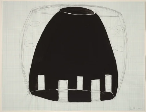 Sculpture with Five Doors by Jene Highstein, drawing, 1997