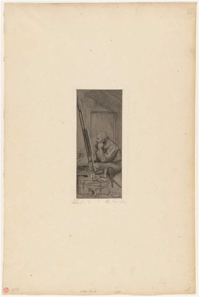 The Artist in the Attic by Max Klinger, print, 1874-1884