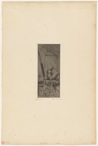 The Artist in the Attic by Max Klinger, print, 1874-1884