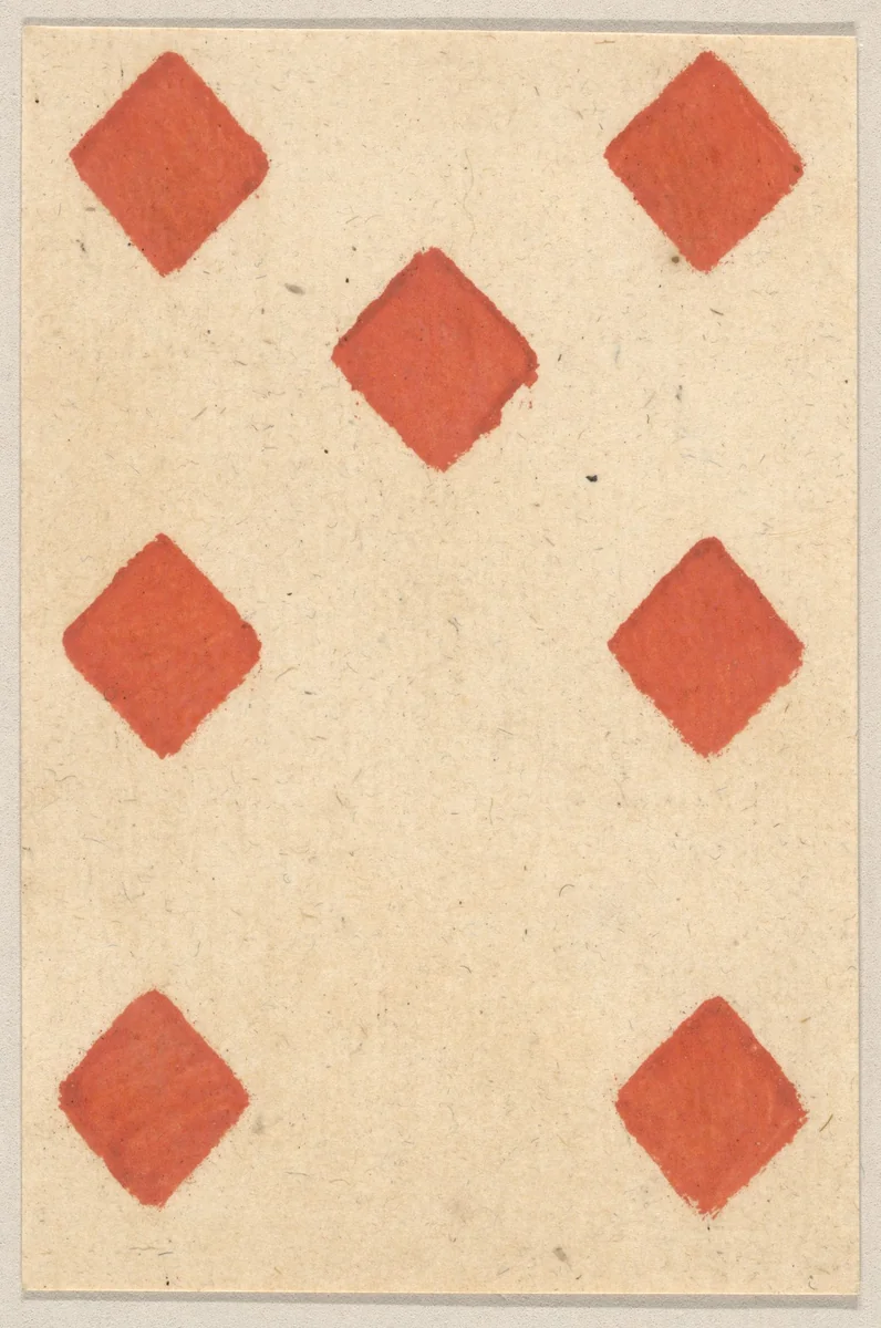 Seven of Diamonds, from a Set of Piquet Cards by Claude Fayolle, print, 1770-1826