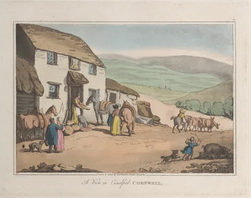 A View of Camelford, Cornwall by Thomas Rowlandson, print, 1822